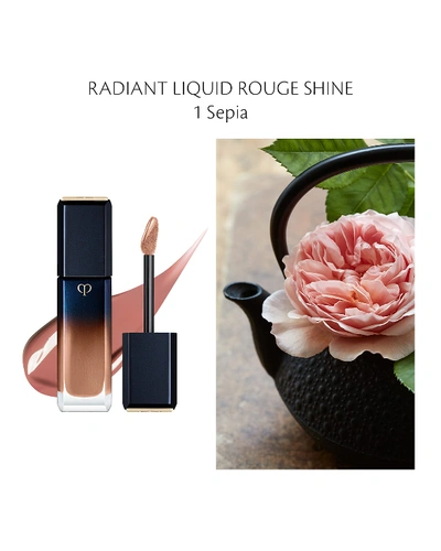 Shop Clé De Peau Beauté Radiant Liquid Lipstick Rouge Shine In 1 Sepia