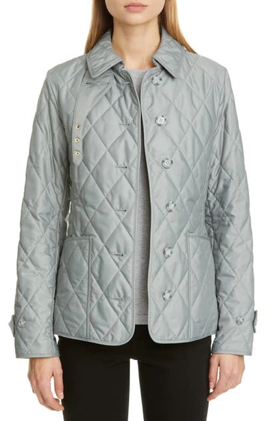 Shop Burberry Fernleigh Thermoregulated Diamond Quilted Jacket In Mid Grey