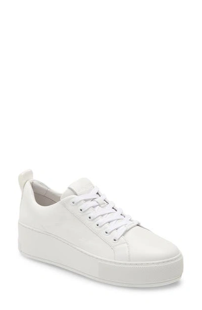 Shop Jslides Margot Platform Sneaker In White Leather