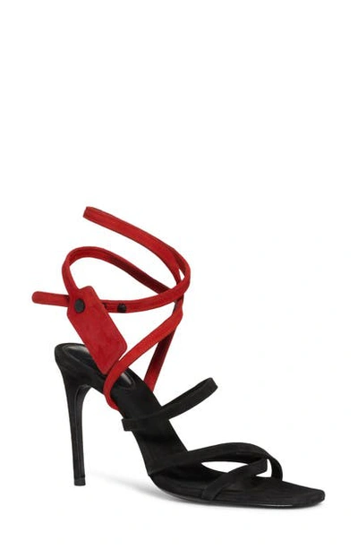 Shop Off-white Zip Tie Strappy Sandal In Black