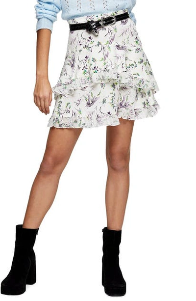 Shop Topshop Idol Desiree Layered Skirt In Cream Multi