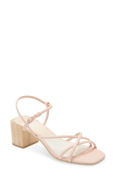 Shop Dolce Vita Zayla Block Heel Sandal In Rose Embossed Lizard Print