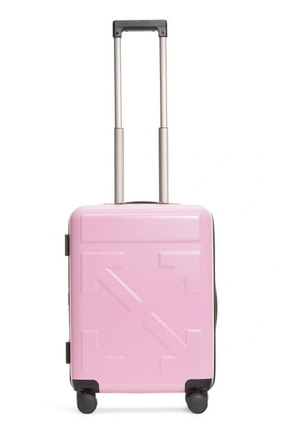 Shop Off-white Arrow Hard Side Trolley Wheeled Suitcase In Pink Pink