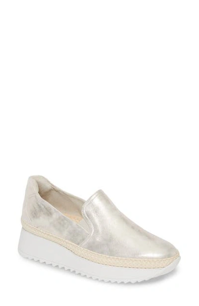 Shop Paul Green Candice Slip-on Platform Sneaker In Mineral Antic Metalic