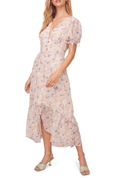 Shop Astr Chandler Floral Dress In Peach-grey Floral