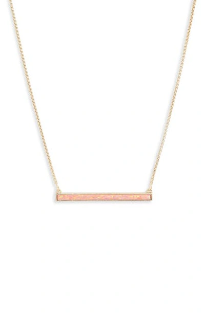 Shop Kendra Scott Kelsey Bar Necklace In Gold Coral Kyocera Opal