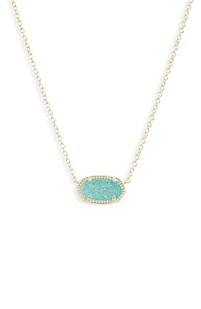 Shop Kendra Scott Elisa Pendant Necklace In Gold Bright Aqua Drusy