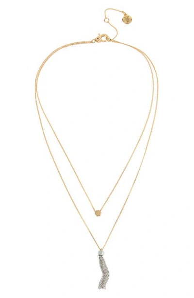 Shop Allsaints Double Layer Necklace In Gold