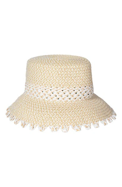 Shop Eric Javits Mita Squishee Bucket Hat In White Mix