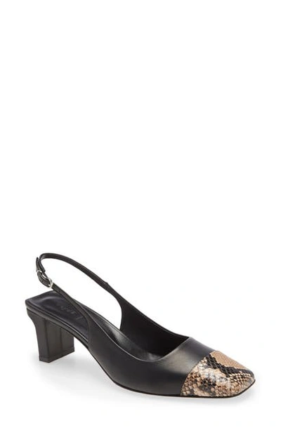 Shop Aeyde Drew Slingback Pump In Black/ Natural