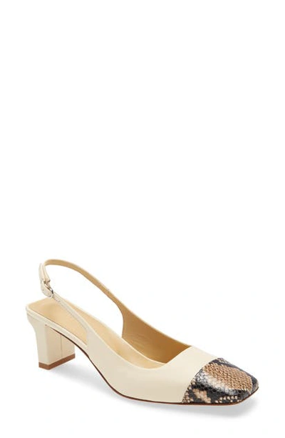 Shop Aeyde Drew Slingback Pump In Creamy/ Natrual