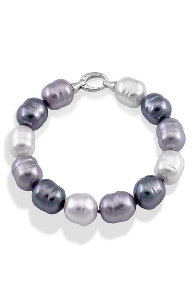Shop Majorica 14mm Simulated Baroque Pearl Bracelet In White-grey-nuageage