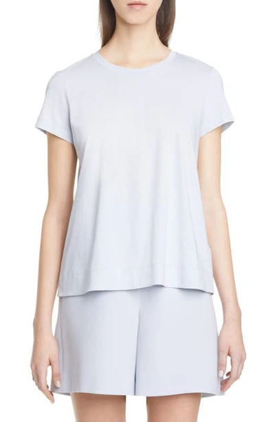 Shop Lafayette 148 The Modern Cotton Tee In Iced Blue