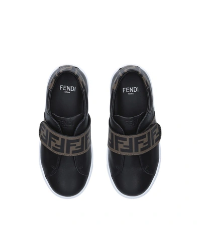 Shop Fendi Kids Low-top Velcro Sneakers