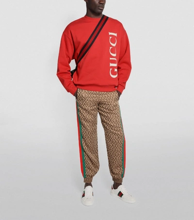 Shop Gucci Cotton Vertical Logo Sweatshirt