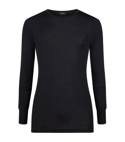 Shop Hanro Woollen Silk Long Sleeve T-shirt In Grey