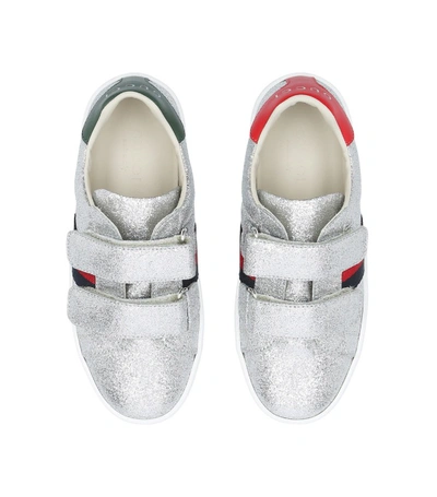 Shop Gucci Kids New Ace Vl Glitter Sneakers