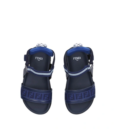 Shop Fendi Kids Leather Logo Sandals