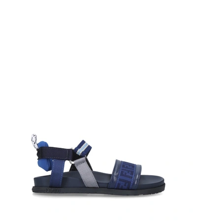 Shop Fendi Kids Leather Logo Sandals