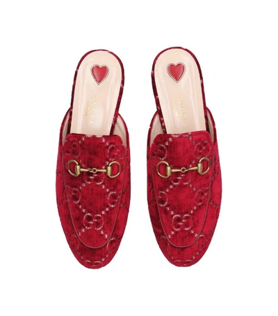 Shop Gucci Velvet Gg Princetown Slippers