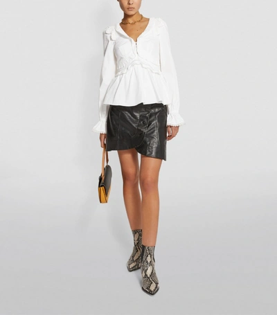 Shop Self-portrait Cotton Ruffle Blouse