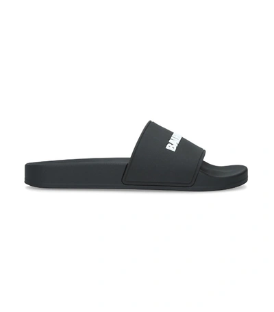 Shop Balenciaga Logo Pool Slides