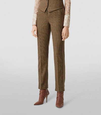 Shop Burberry Houndstooth Check Tailored Trousers