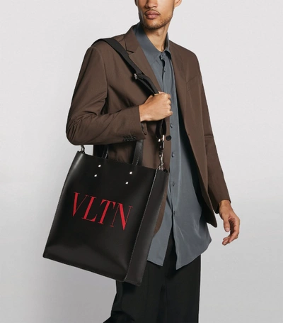 Shop Valentino Garavani Leather Vltn Tote Bag