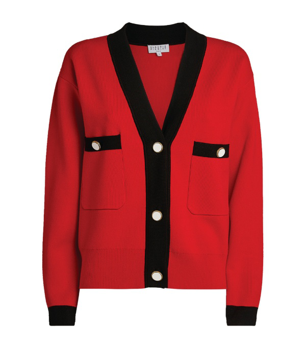 contrast trim cardigan