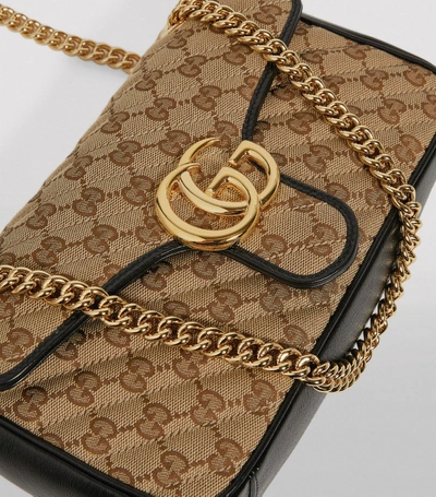 Shop Gucci Small Canvas Gg Marmont Shoulder Bag