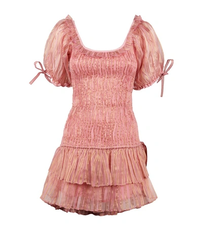Shop Loveshackfancy Silk Organza Violet Mini Dress