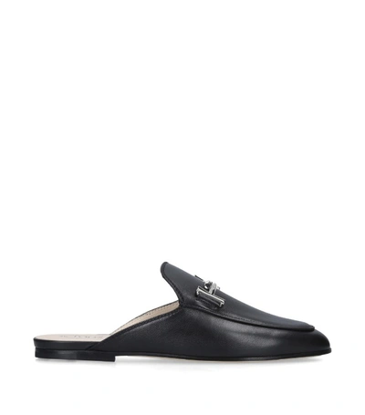 Shop Tod's Leather Cuoio Slippers