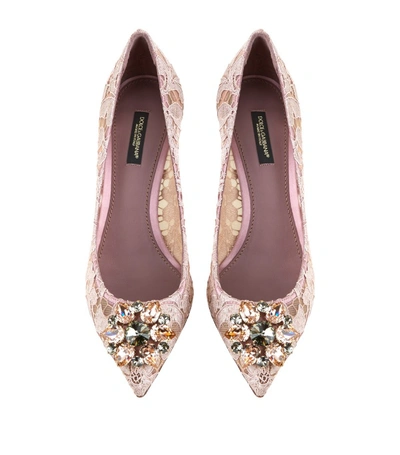 Shop Dolce & Gabbana Lace Rosa Embellished Pumps 60