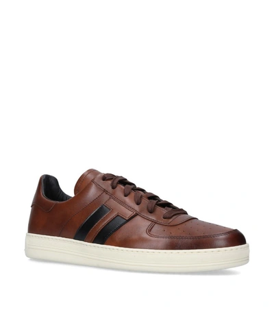 Shop Tom Ford Leather Warwick T Sneakers