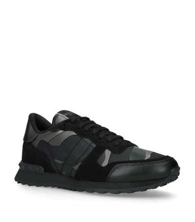 Shop Valentino Camouflage Sneakers In Black