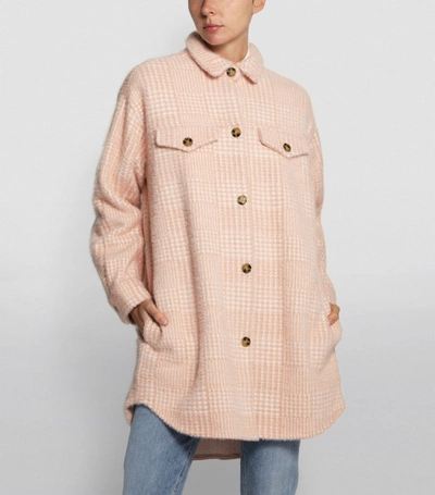 Munthe Edmond Oversized Checked Brushed-flannel Jacket In Pastel Pink |  ModeSens