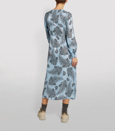 Shop Sandro Paisley Puff-sleeve Midi Dress