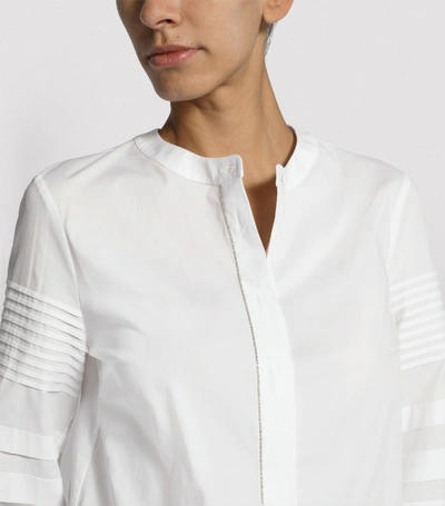 Shop Peserico Striped-sleeve Blouse
