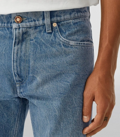 Shop Burberry Straight-leg Distressed Jeans