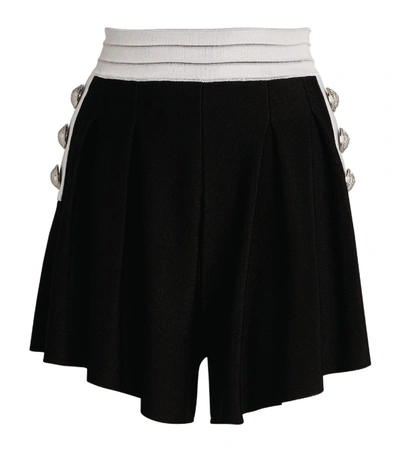 Shop Balmain High-waist Knit Shorts