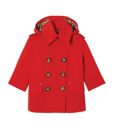 Burberry Girls' Merel Hooded Trench Coat - Little Kid, Big Kid In Red |  ModeSens