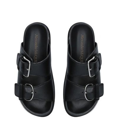 Shop Alexander Mcqueen Leather Buckle Sandals