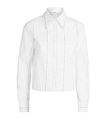 Shop Off-white Cotton Poplin Cropped Shirt