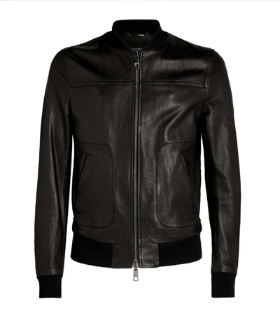 Shop Dolce & Gabbana Leather Bomber Jacket