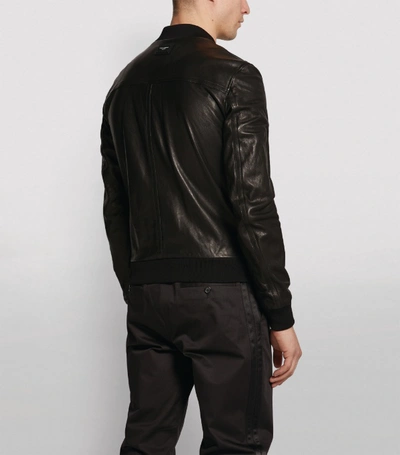 Shop Dolce & Gabbana Leather Bomber Jacket