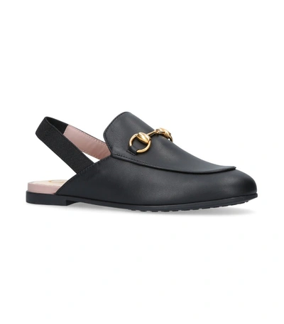 Gucci Kids Princetown Slingback Loafers In Black | ModeSens
