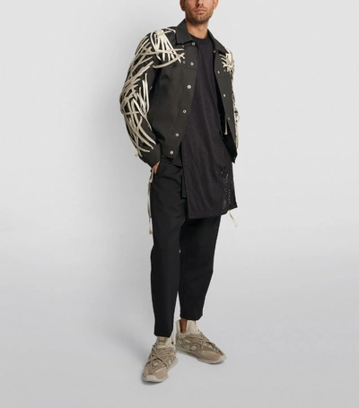 Black Mega Laced Worker Jacket In 09c Blk