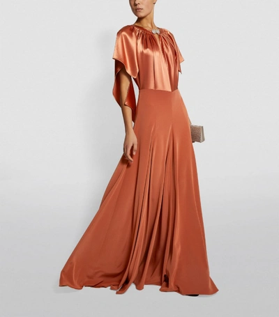 Shop Alexis Mabille Drape Silk Satin Gown