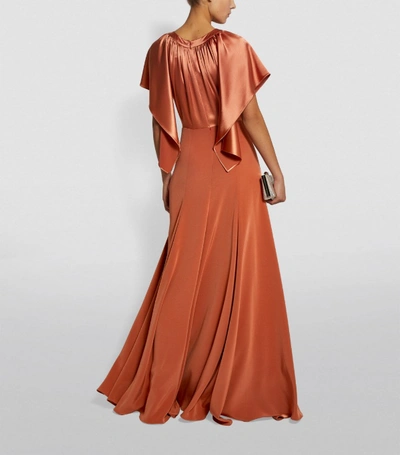 Shop Alexis Mabille Drape Silk Satin Gown
