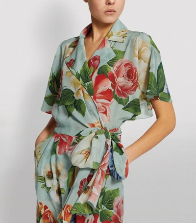 Shop Dolce & Gabbana Floral Silk Jumpsuit